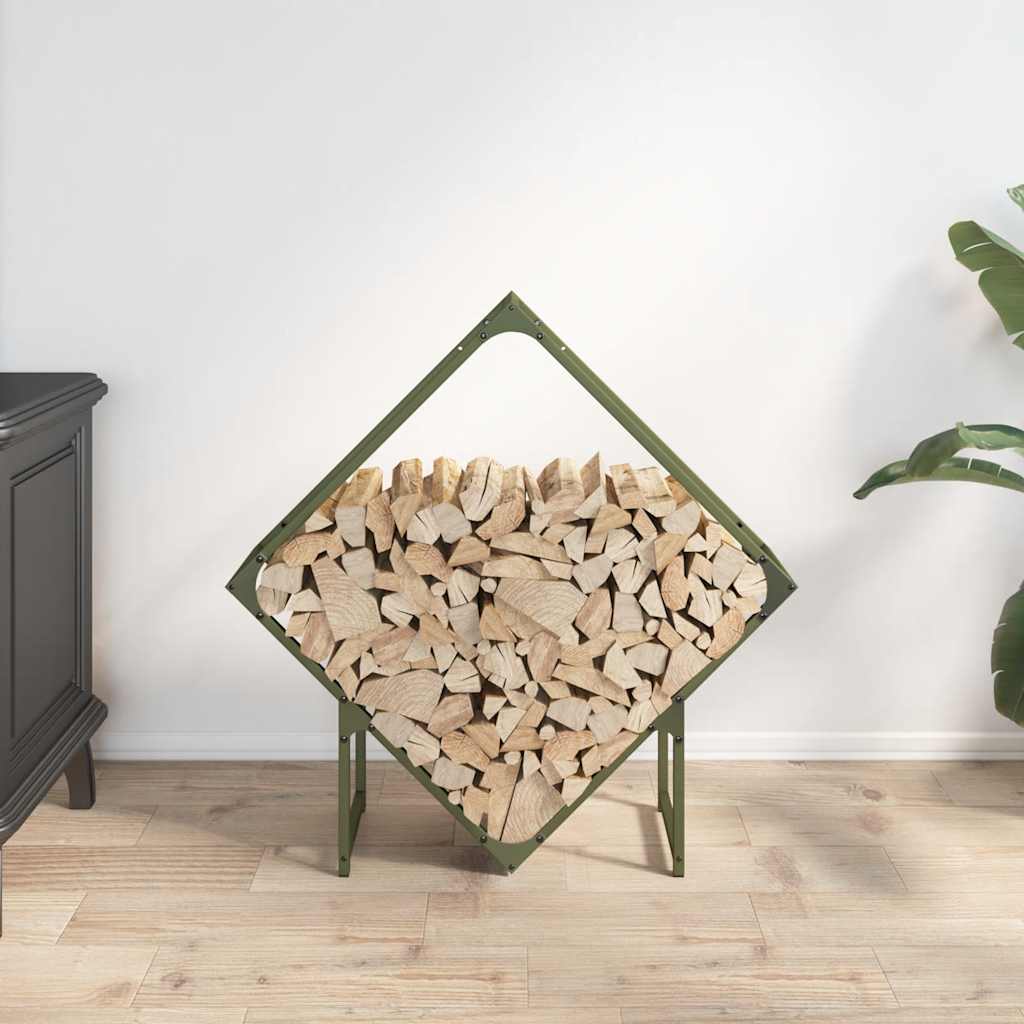 Suporte para lenha aço laminado a frio verde azeitona