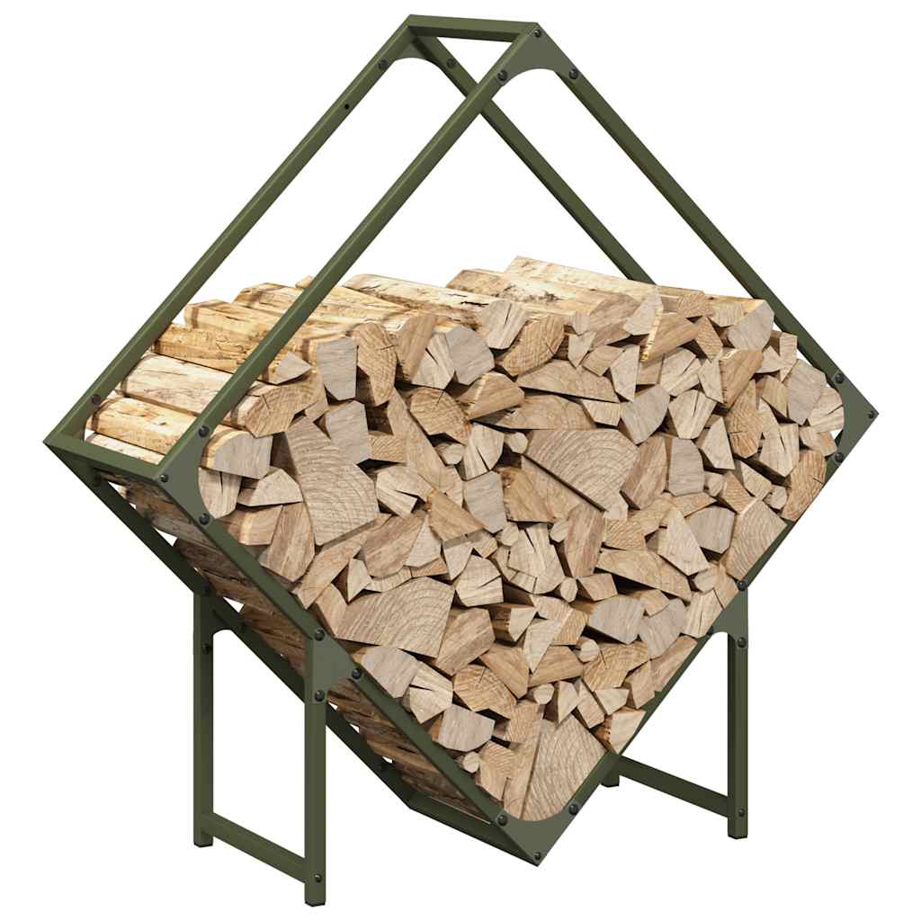 Suporte para lenha aço laminado a frio verde azeitona