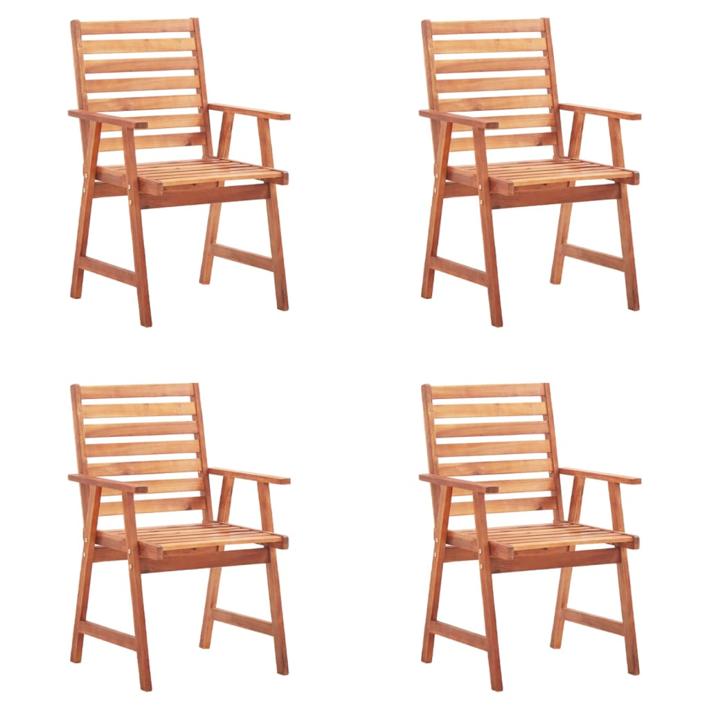 Cadeiras de jantar p/ jardim 4 pcs c/ almofadões acácia maciça