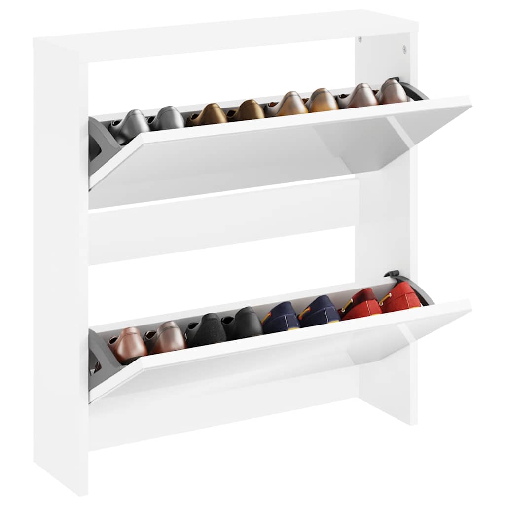 Sapateira de 2 divisórias com espelho 63x17x67cm branco