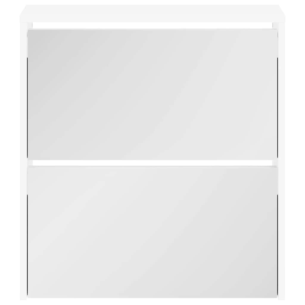 Sapateira de 2 divisórias com espelho 63x17x67cm branco