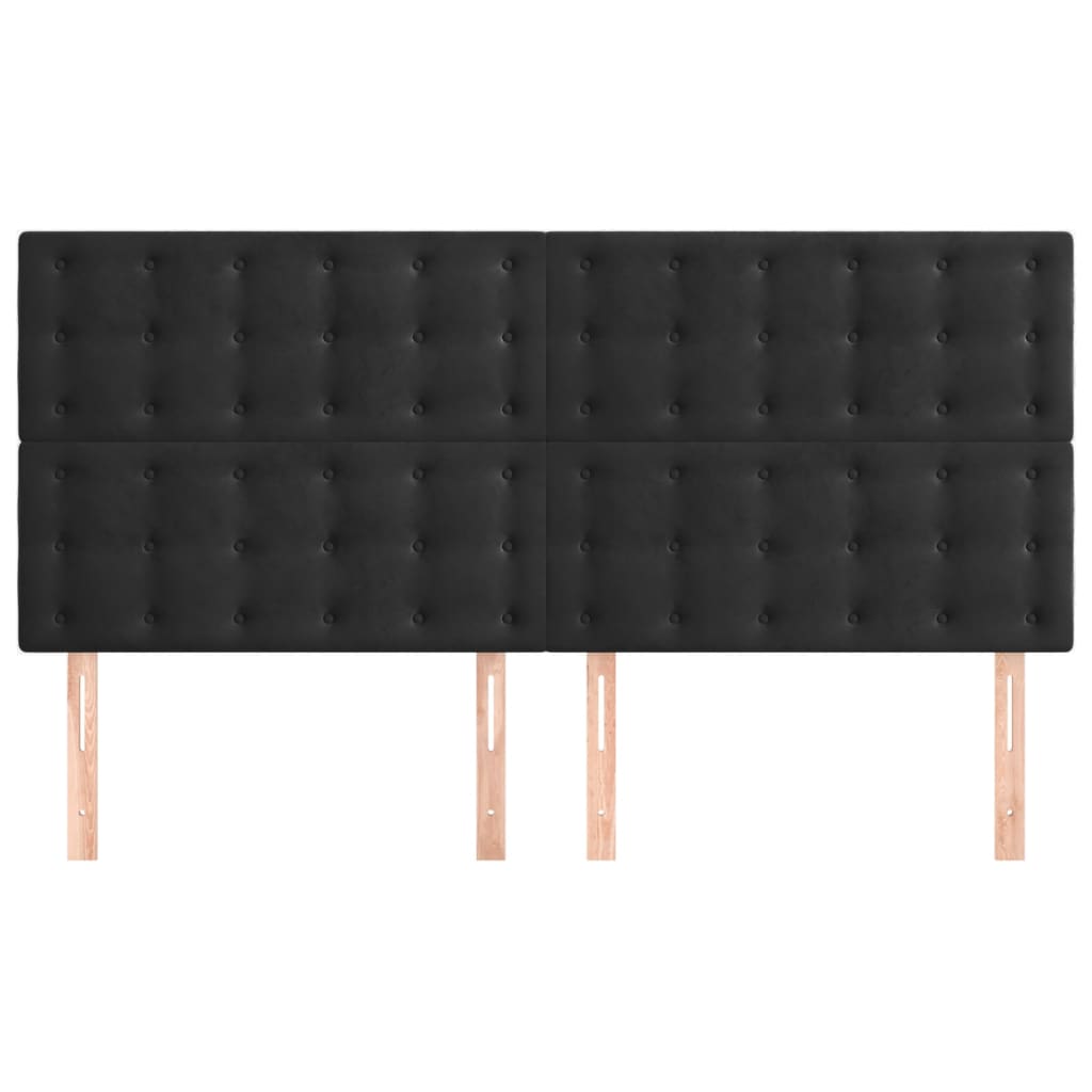 Cabeceira preta 200x5x118/128 cm veludo