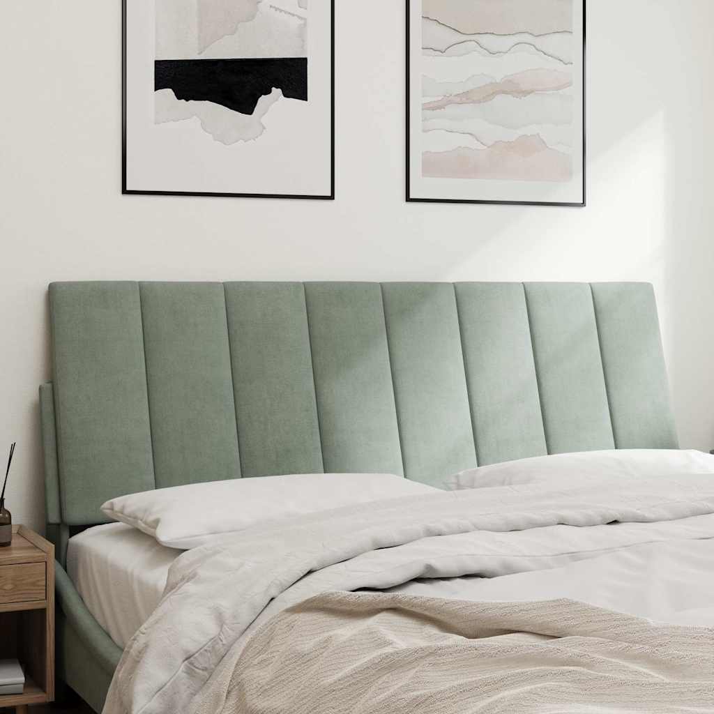 Almofadão de cabeceira hanko 140 cm veludo cinzento-claro