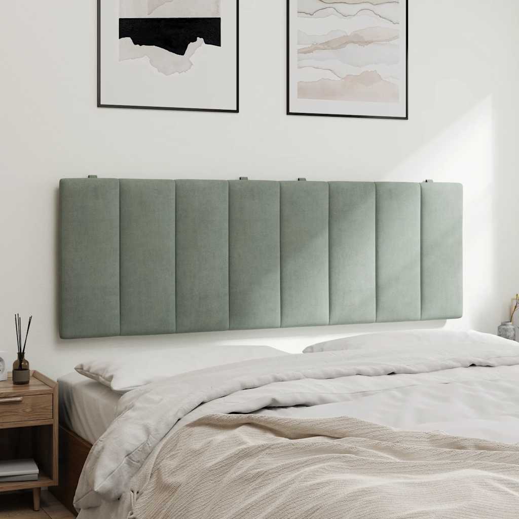 Almofadão de cabeceira hanko 140 cm veludo cinzento-claro