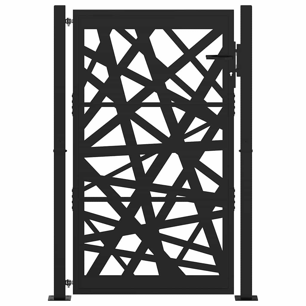 Portão de jardim preto 100x150 cm aço design leve