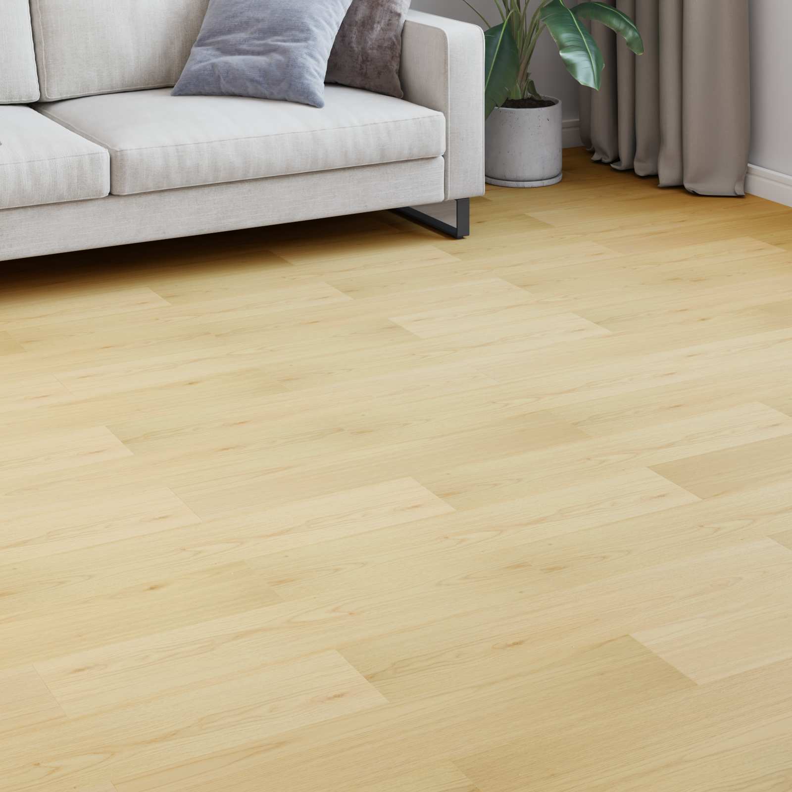 Piso laminado bege suave 101 x 20 x 0,8 cm 5 unid.