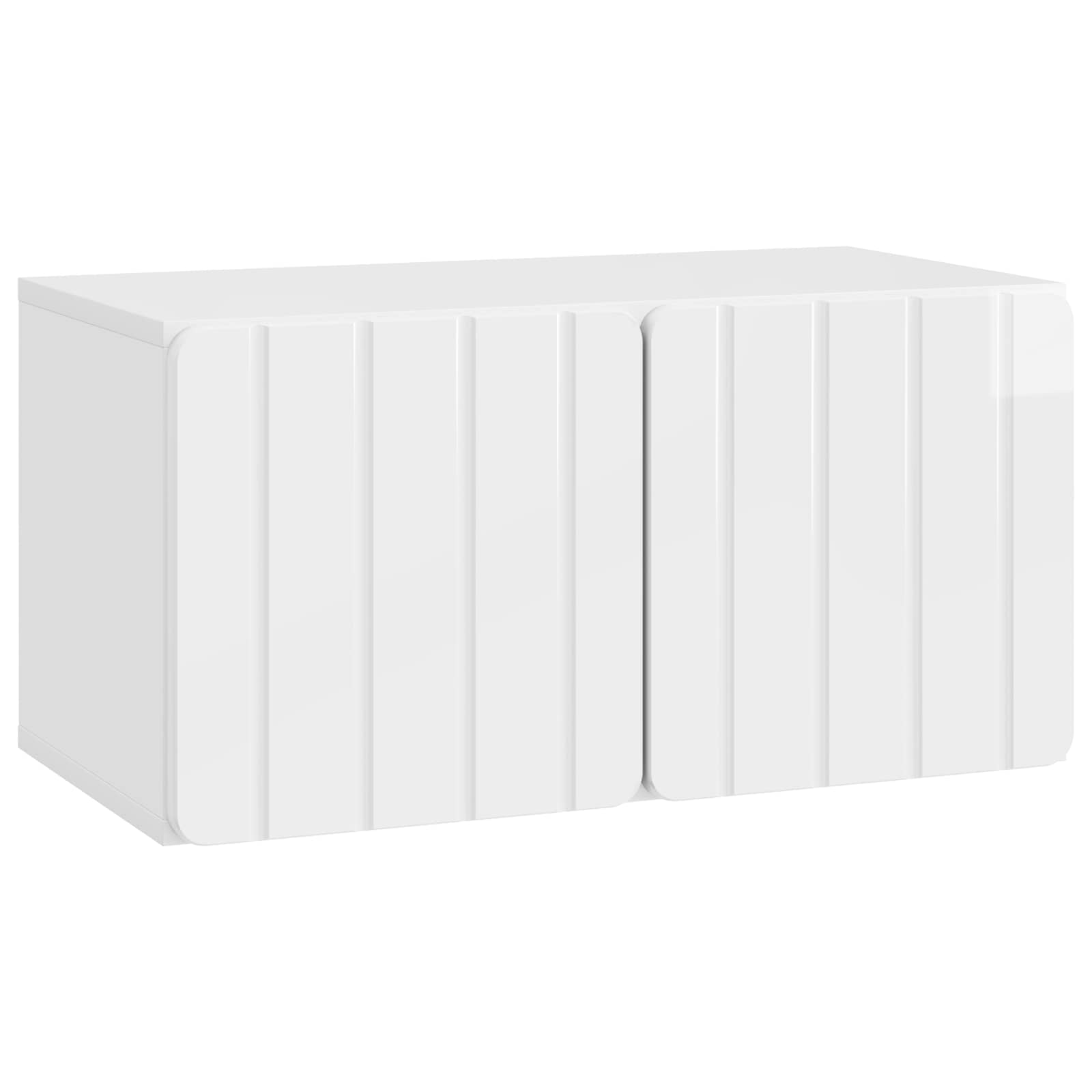 Gabinete de TV de parede 59,5 x 31 x 30 cm branco brilhante