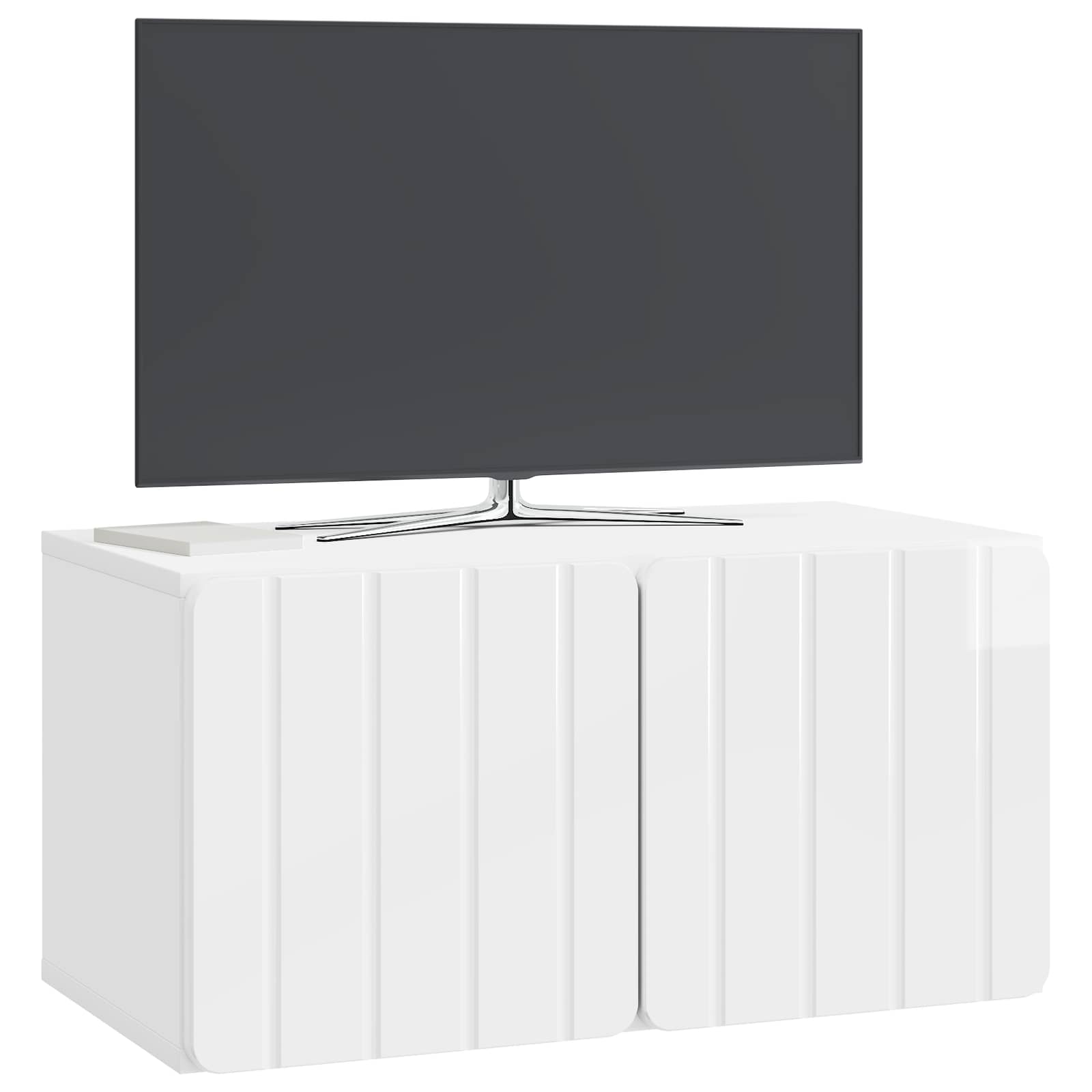 Gabinete de TV de parede 59,5 x 31 x 30 cm branco brilhante