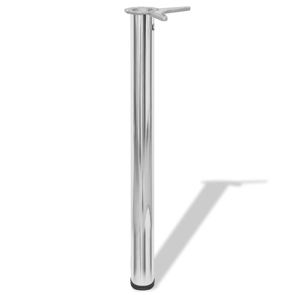 4 Pernas de mesa, altura ajustável, cromo 710 mm