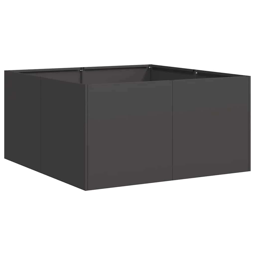 Vaso floreira 80x80x40 cm aço laminado a frio preto
