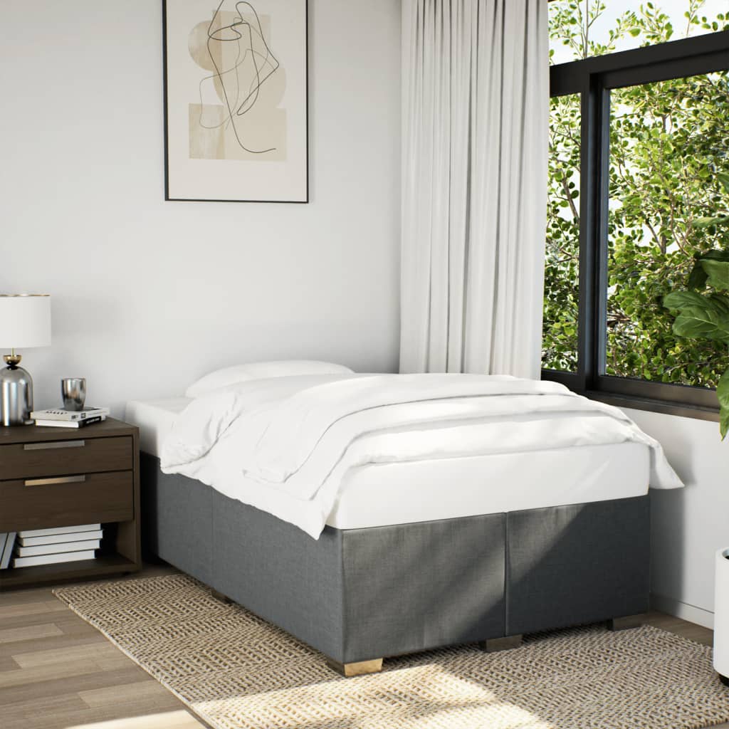 Cama com molas/colchão 120x200 cm tecido cinzento-escuro