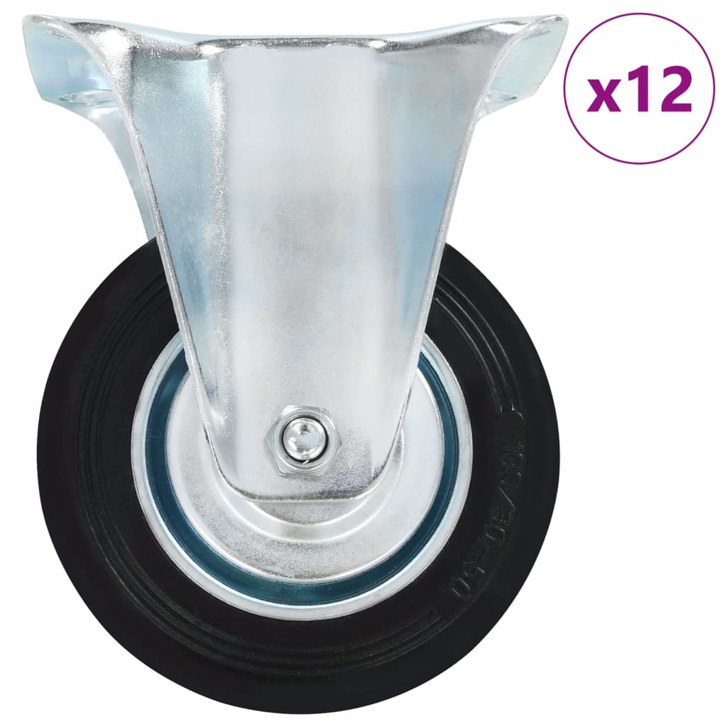 12 Pcs fixed casters 100 mm