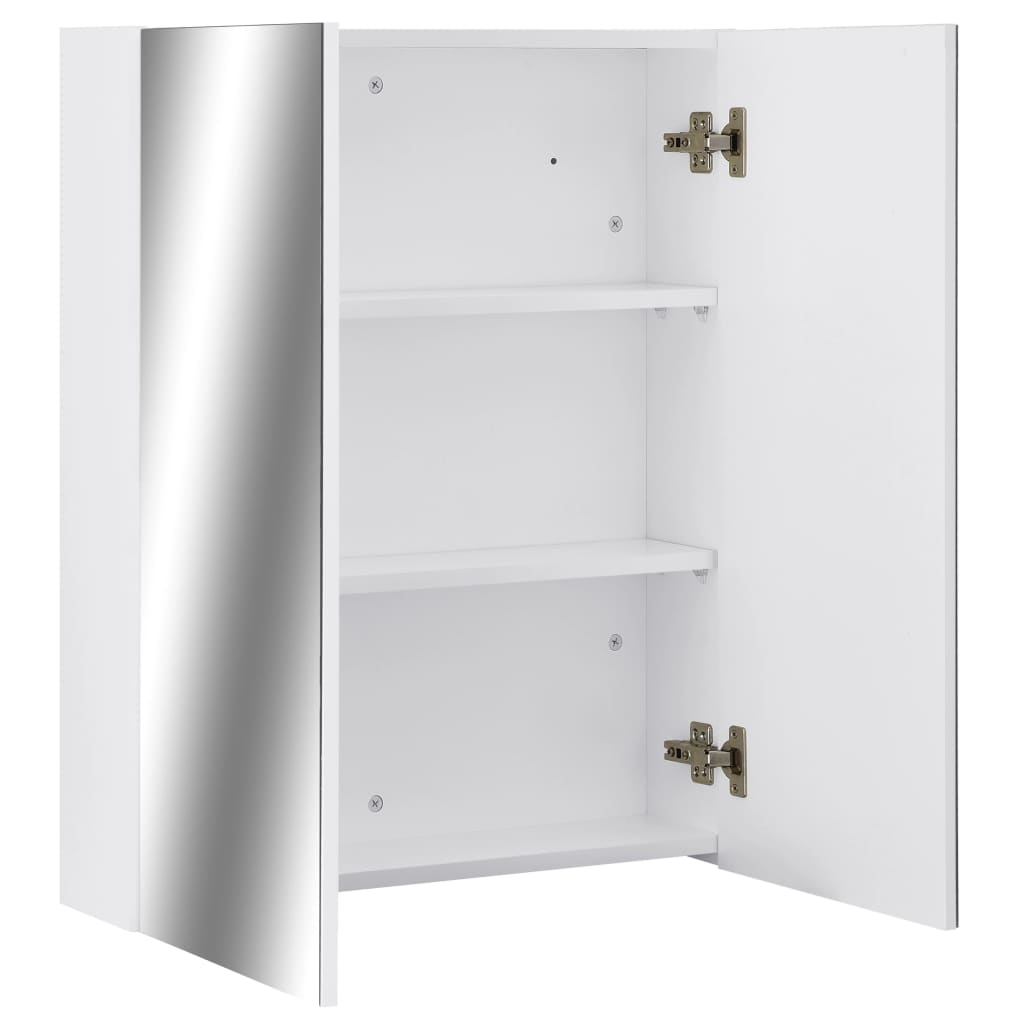 Armário espelhado para casa de banho 60x15x75 cm MDF branco