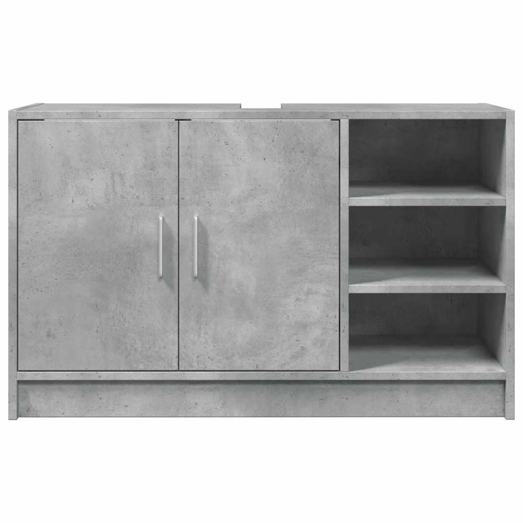 Armário de lavatório 90x29x55cm derivados madeira cinza cimento
