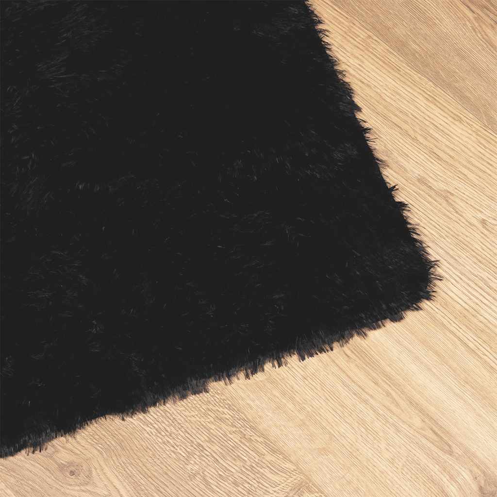 Tapete shaggy de pelo alto navarra 160x230 cm poliéster preto