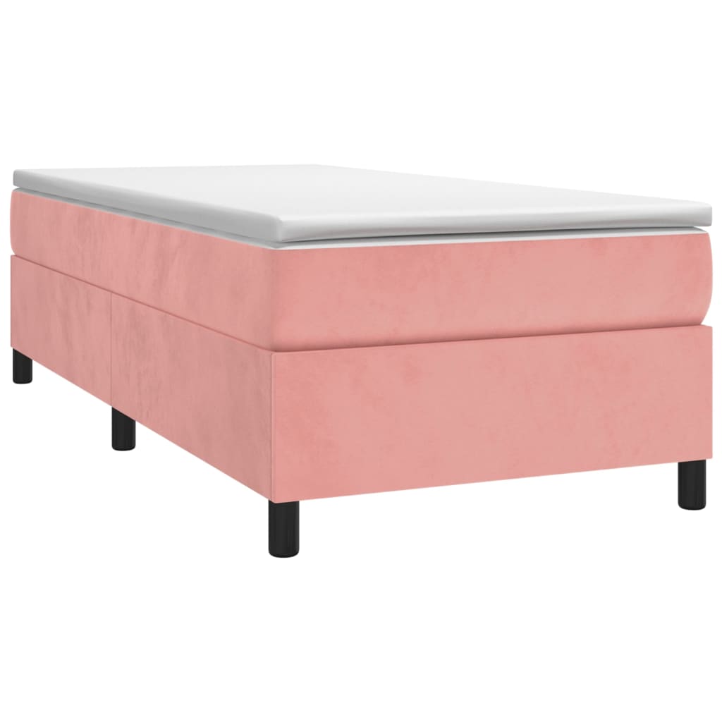 Cama com molas/colchão 90x190 cm veludo rosa