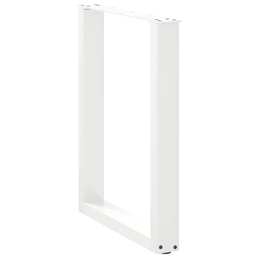 Pés de mesa de jantar em forma de u, 2 peças, branco, 70 x (72-73) cm, aço