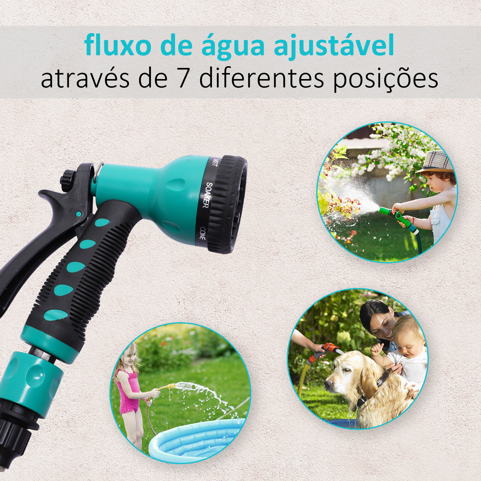 Enrolador de mangueira retrátil 10m com cabeça multifuncional Sistema de enrolamento automático com trava Conector de 1m para gr