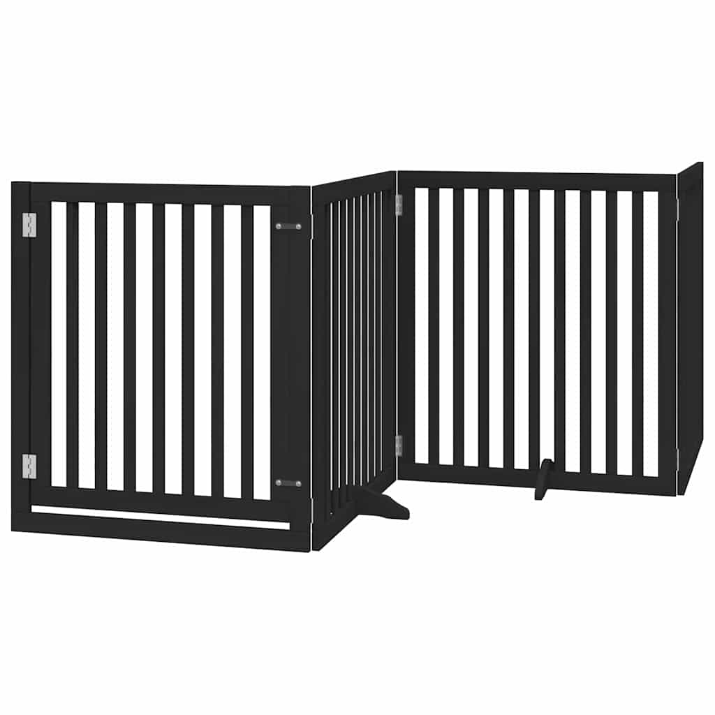 Portão p/ cães com porta dobrável 12 painéis 960 cm álamo preto