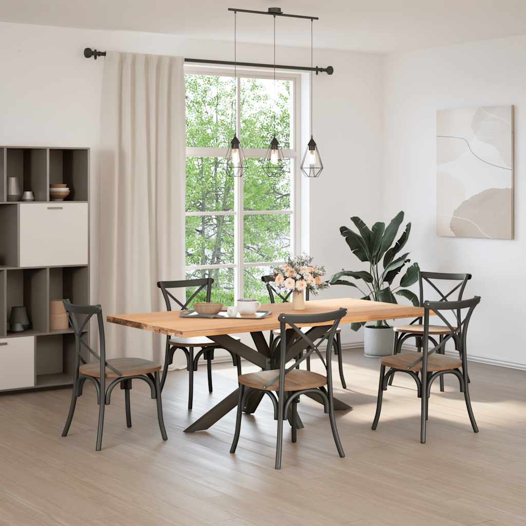 Pé de mesa de jantar em formato de aranha, preto, 150x78x(72-73) cm, aço
