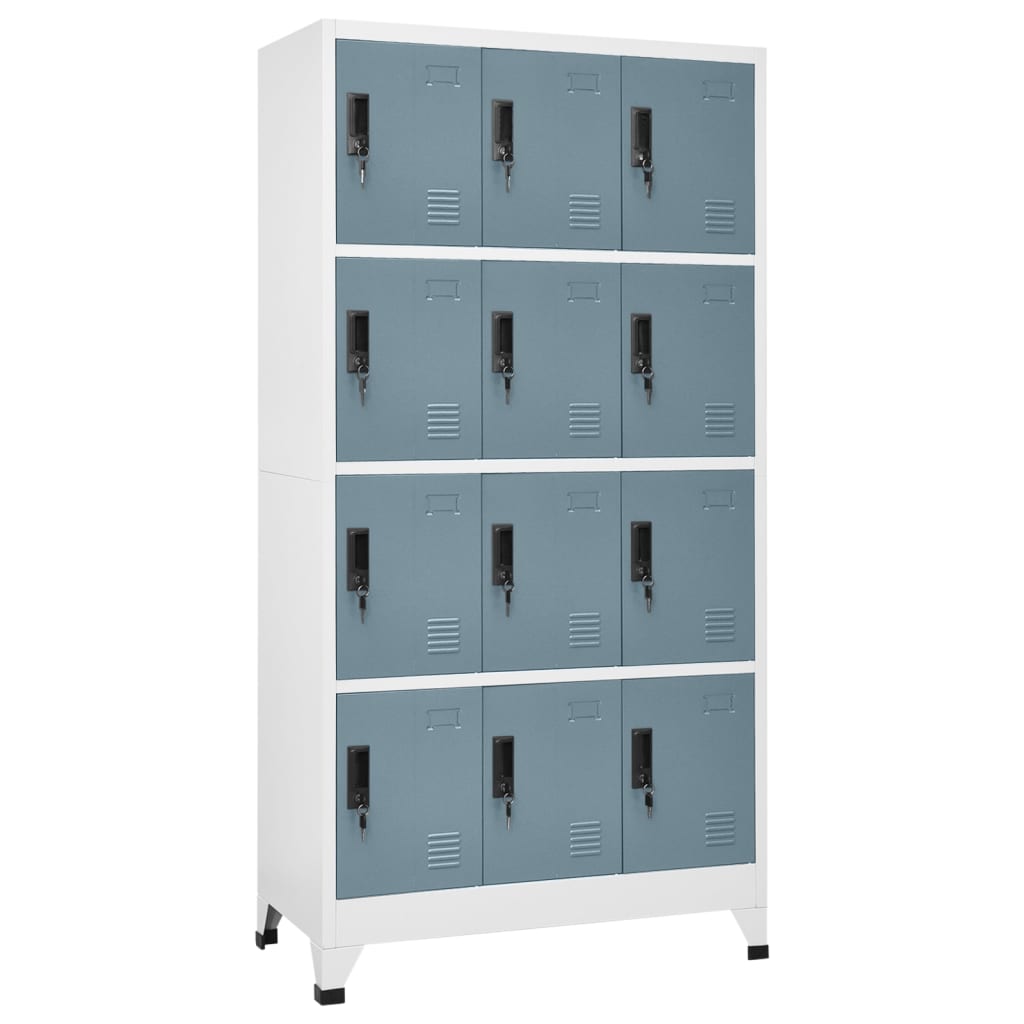 Cacifo aço 90x45x180 cm cinza-claro e cinza-escuro