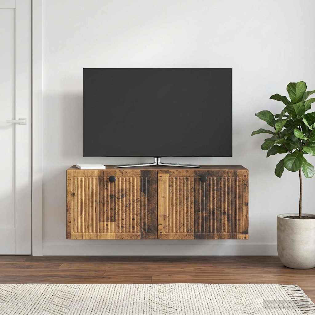 Gabinete de TV de parede madeira antiga 78,5 x 31 x 30 cm