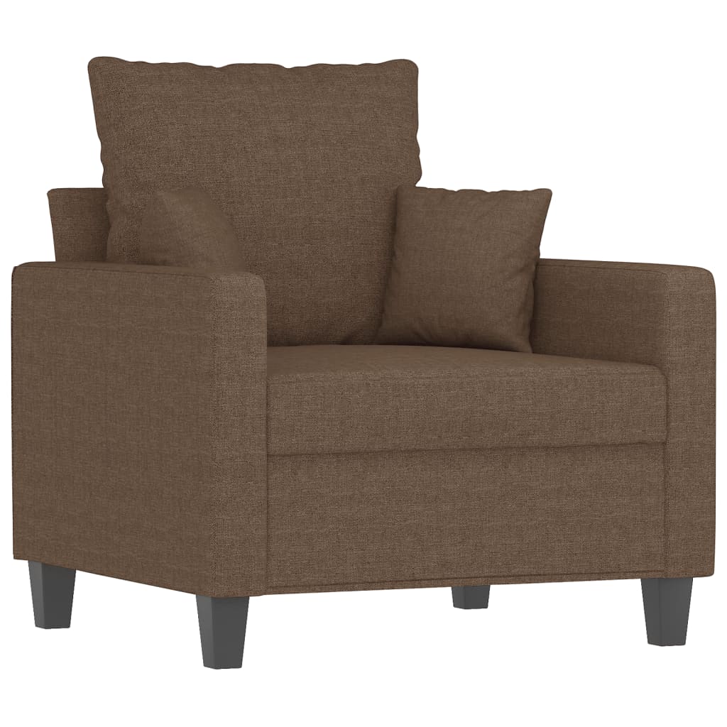 4 Pcs conjunto de sofás com almofadas tecido castanho