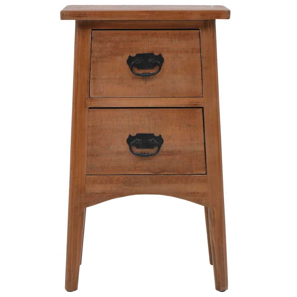 Mesa de cabeceira madeira de abeto maciça 40x29x68 cm castanho
