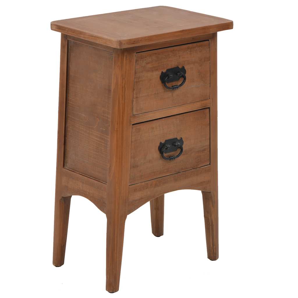 Mesa de cabeceira madeira de abeto maciça 40x29x68 cm castanho