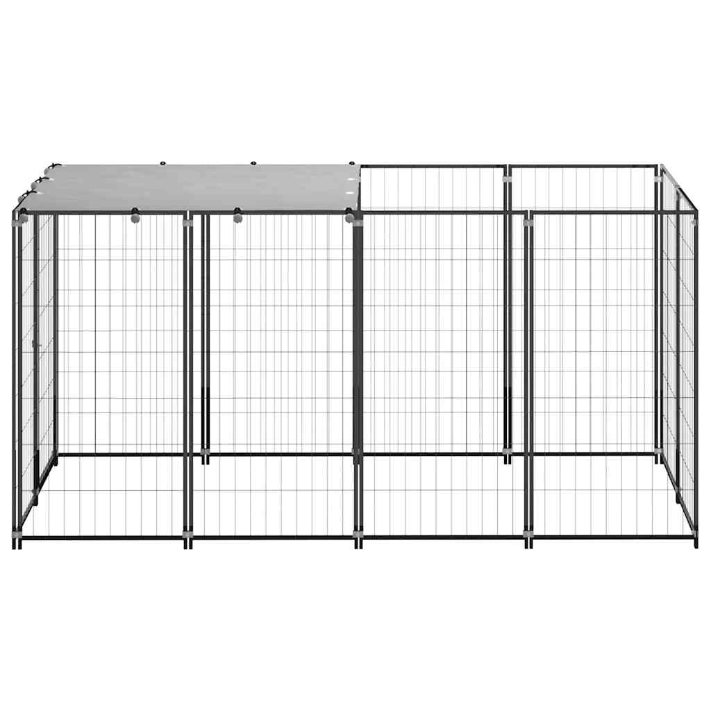 Canil para cães 2,42 m² aço preto
