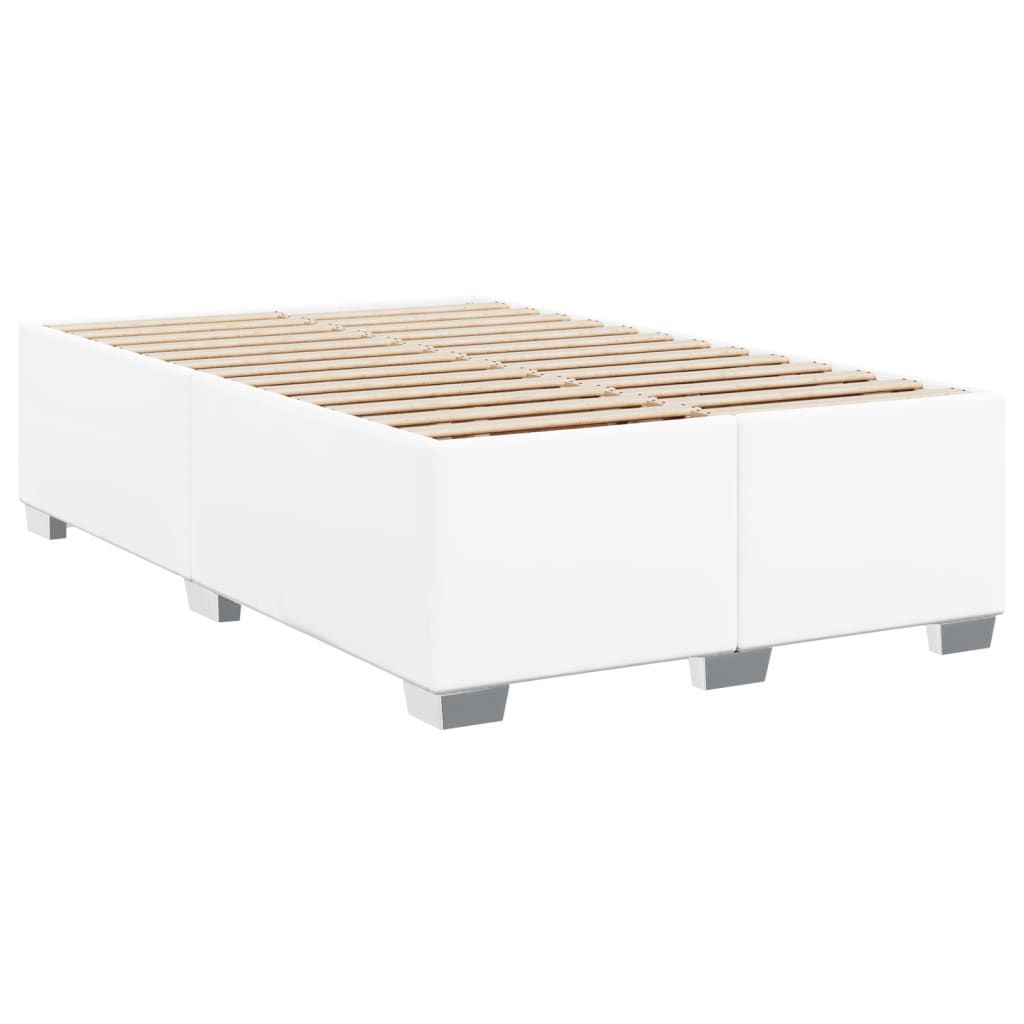 Estrutura de cama sem colchão 120x190cm couro do falso branco