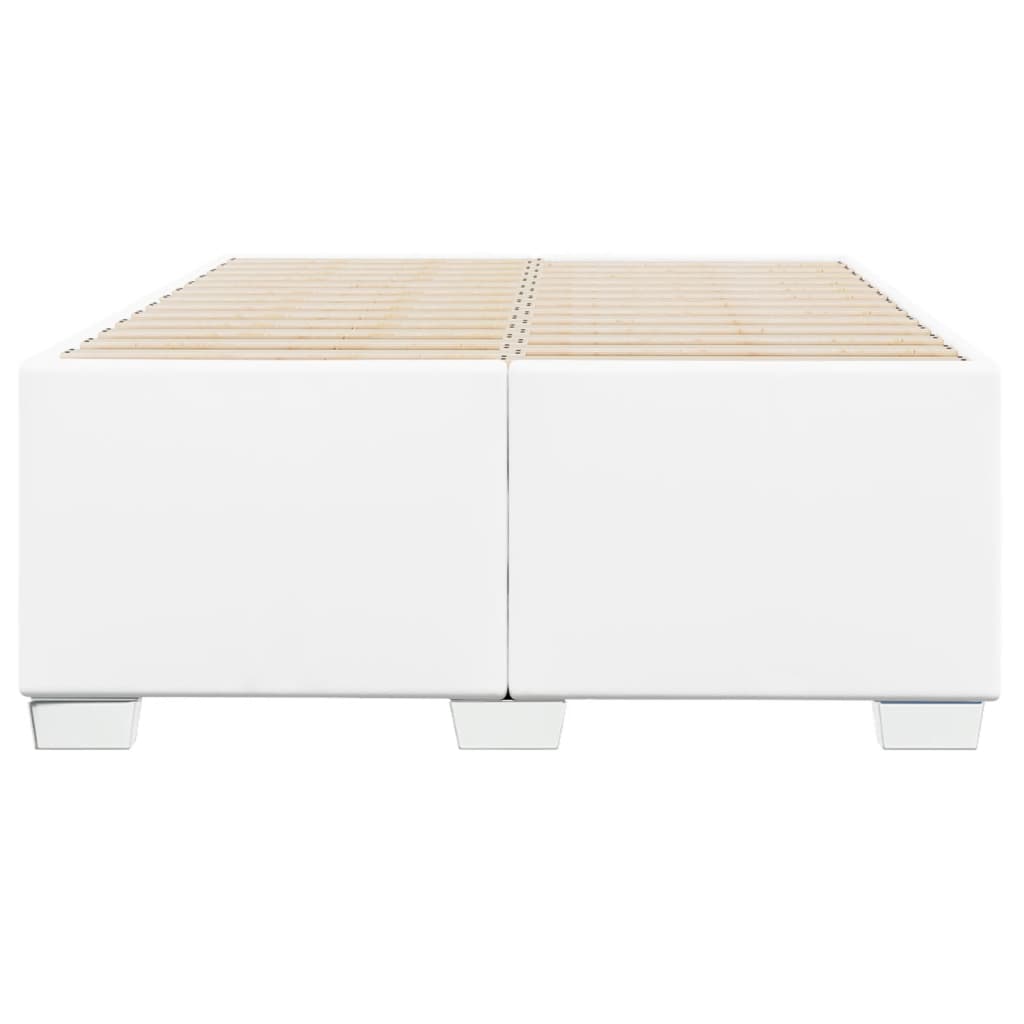 Estrutura de cama sem colchão 120x190cm couro do falso branco