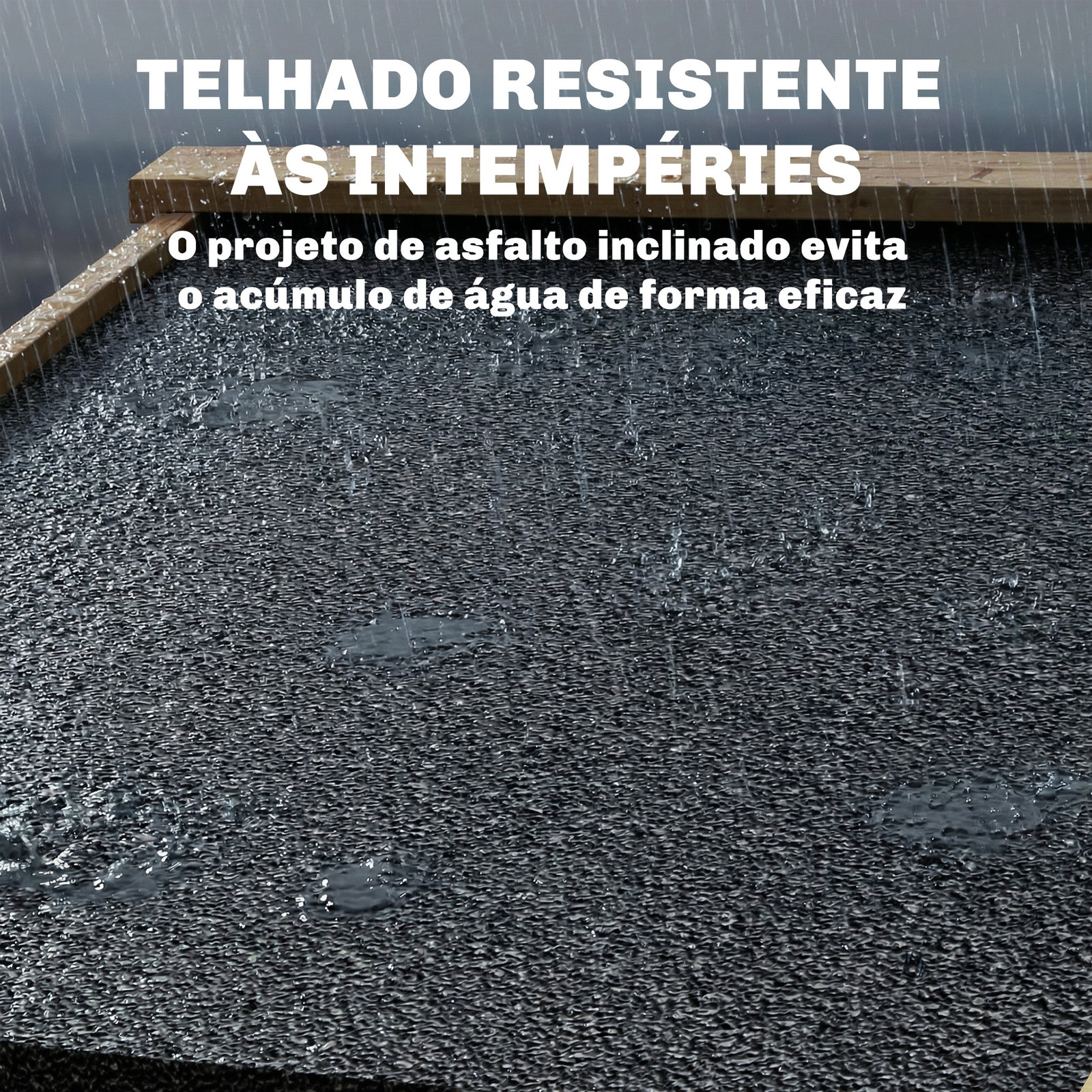 Armário exterior de madeira com telhado inclinado em asfalto 2 portas com fecho e 2 prateleiras 101,5x49x176 cm madeira