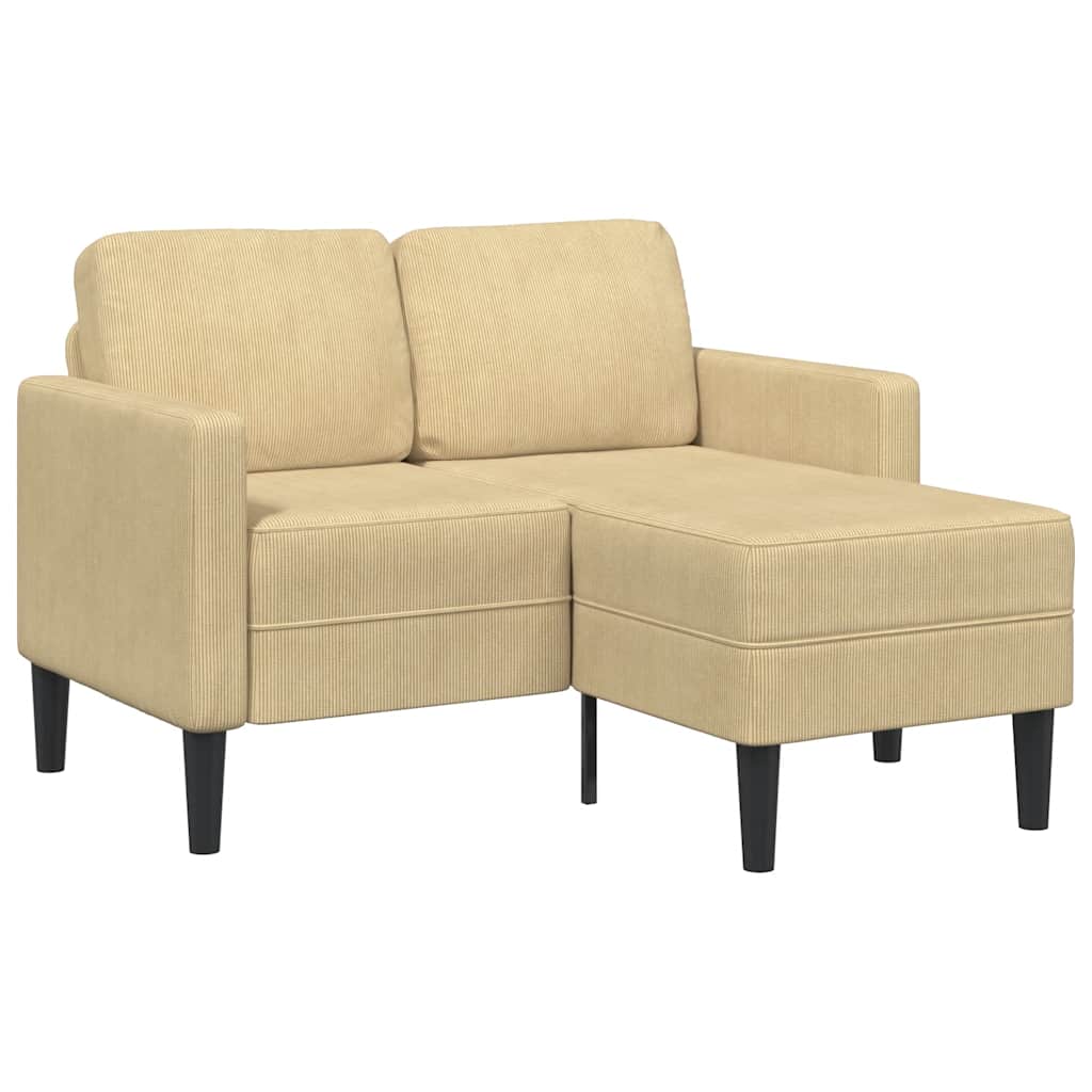 Sofá 2 lugares com chaise em l 125cm linho verde cinzento