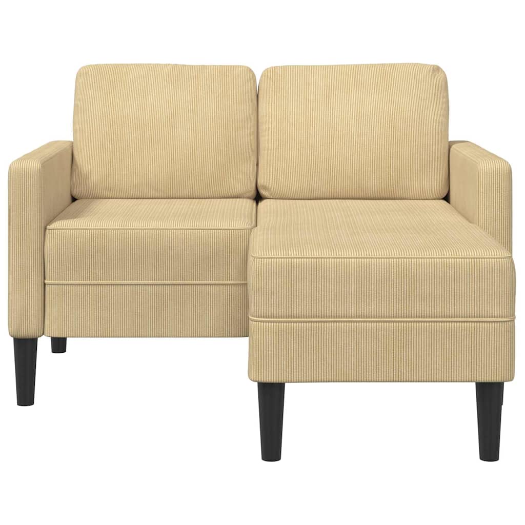 Sofá 2 lugares com chaise em l 125cm linho verde cinzento
