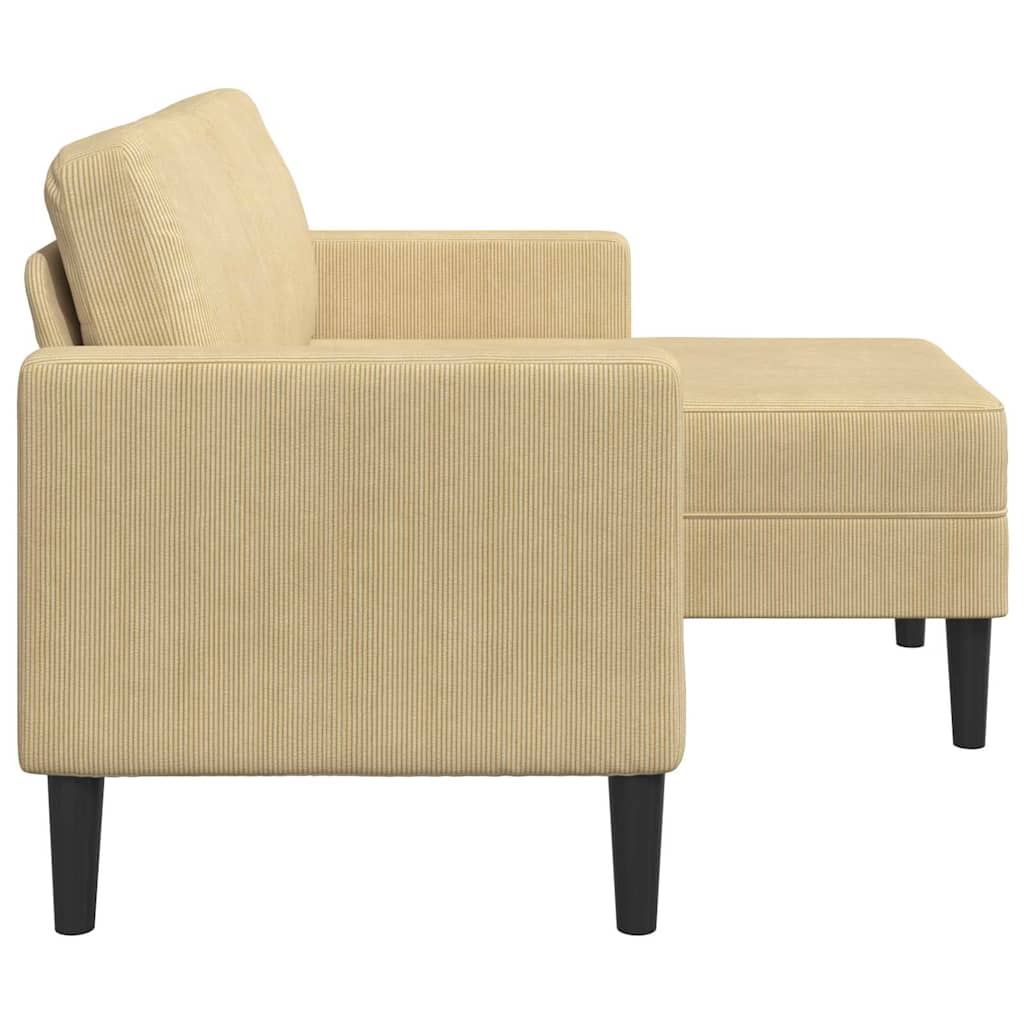 Sofá 2 lugares com chaise em l 125cm linho verde cinzento