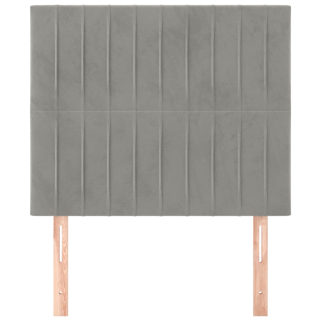 Cabeceira cinza claro 80x5x118/128 cm veludo