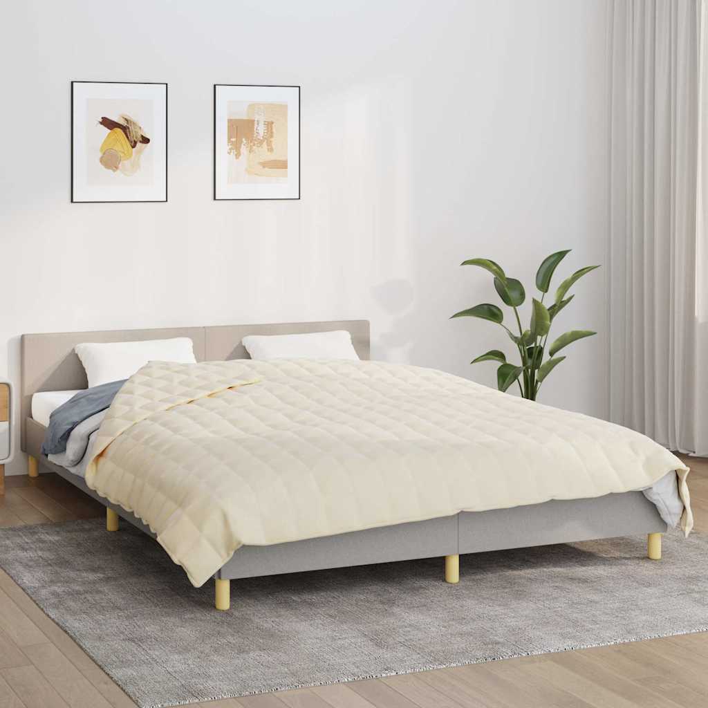 Manta pesada 15 kg 220x240 cm tecido creme-claro