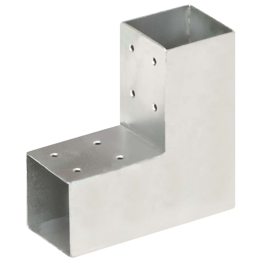 Base para poste em forma de l 71x71 mm metal galvanizado