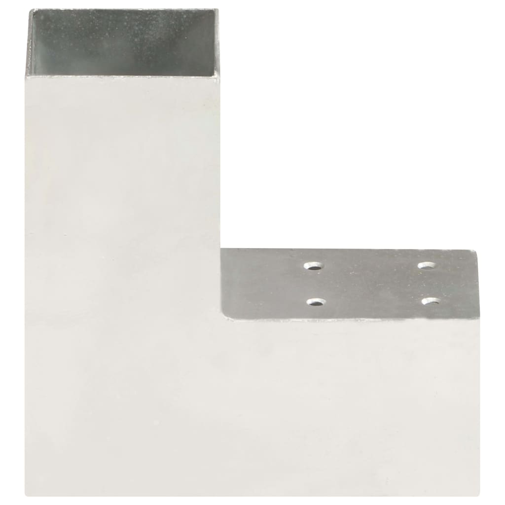 Base para poste em forma de l 71x71 mm metal galvanizado