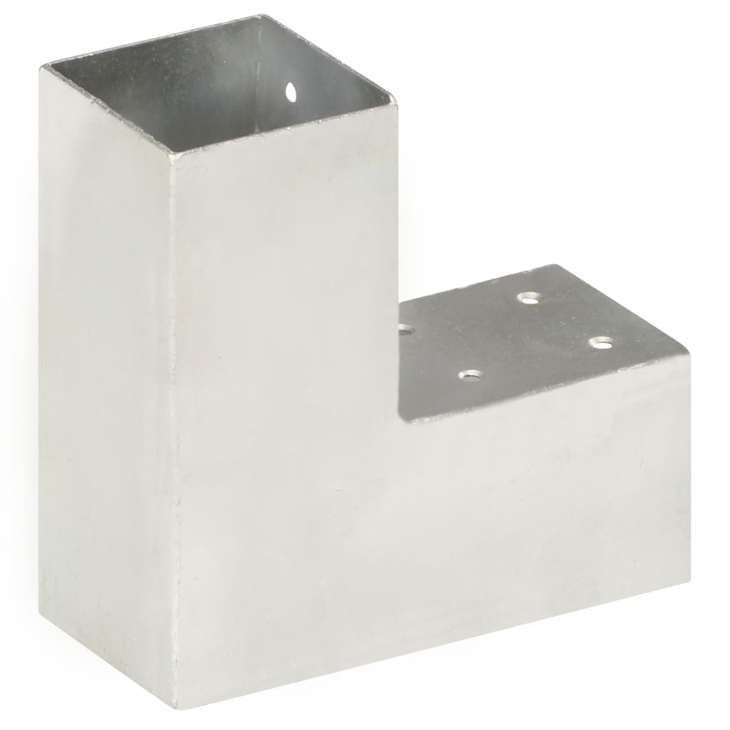 Base para poste em forma de l 71x71 mm metal galvanizado