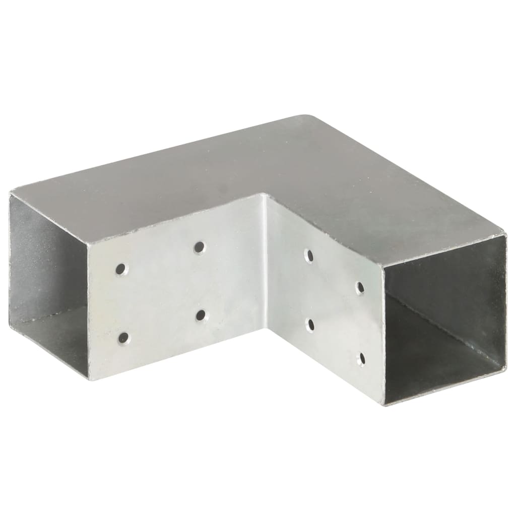 Base para poste em forma de l 71x71 mm metal galvanizado