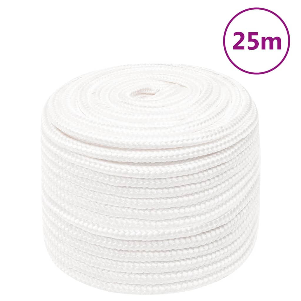 Corda de barco 12 mm 25 m polipropileno branco completo
