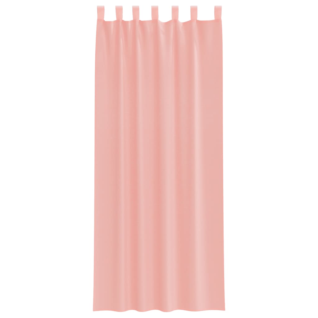 Cortinas de voile com bolsos para varão 2 pcs rosa