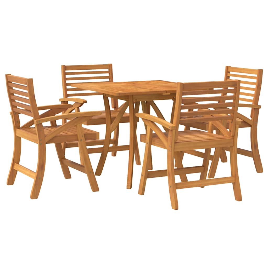 Conjunto de jantar p/ jardim 5 pcs madeira de acácia maciça