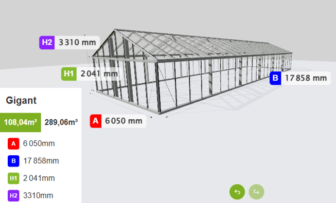 Estufa de Vidro Titan XL – 17,55 a 108,04 m²