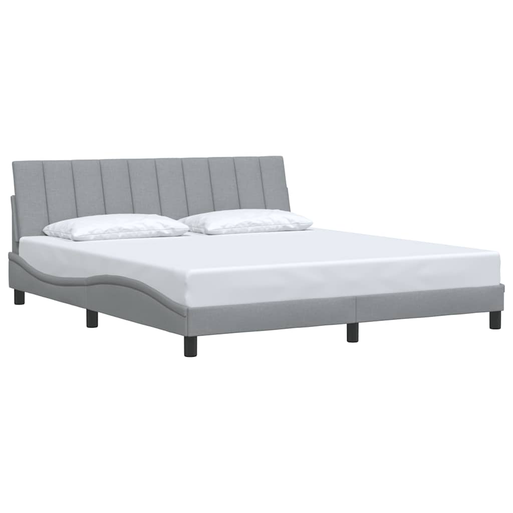 Estrutura de cama sem colchão hanko 180x200 cm tecido cinzento-claro