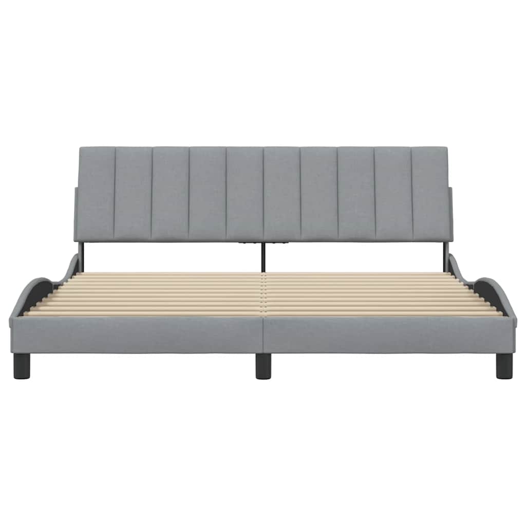 Estrutura de cama sem colchão hanko 180x200 cm tecido cinzento-claro