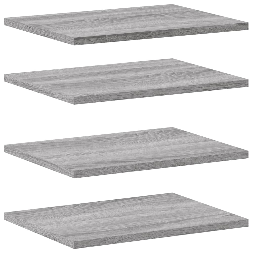 Prateleiras de parede 4pcs derivados de madeira cinzento sonoma