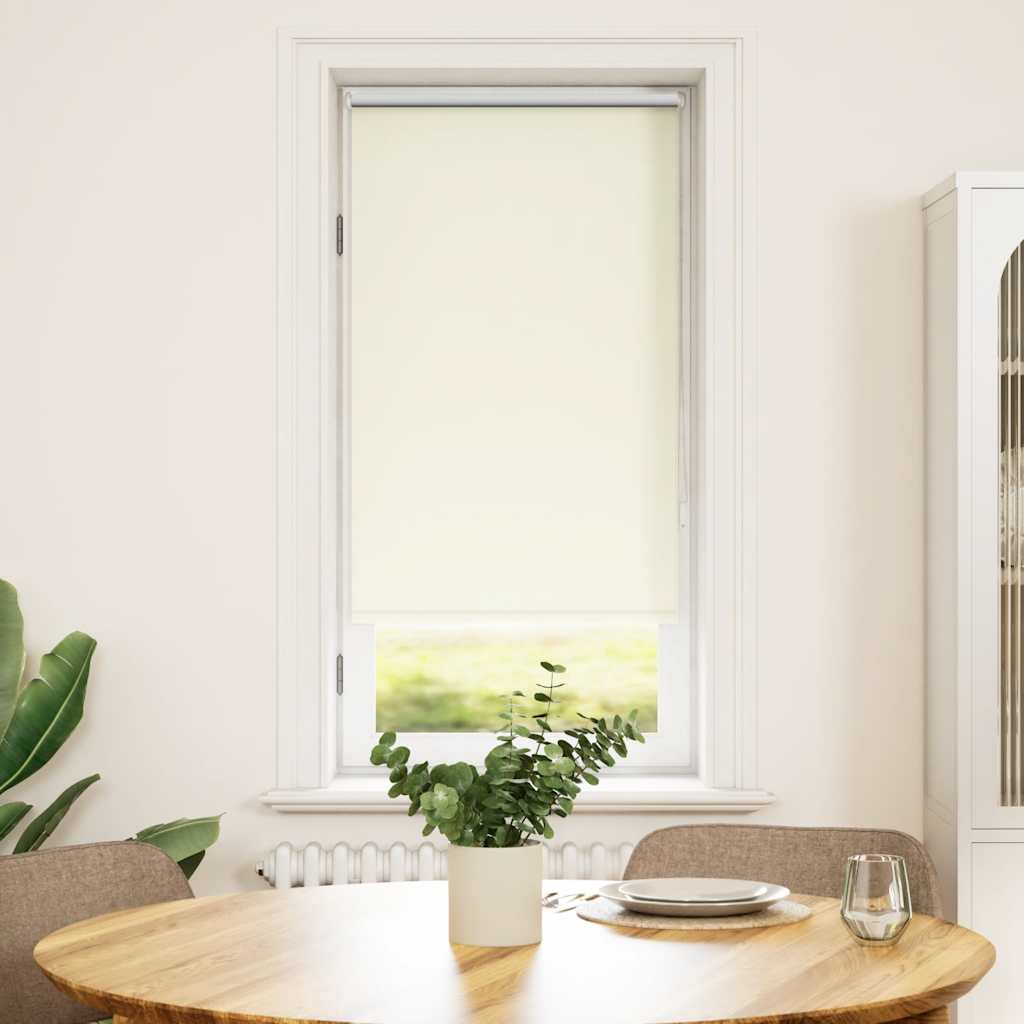 Cortina de rolo blackout, 64,4 x 120 cm, largura do tecido 60 cm, branco-creme